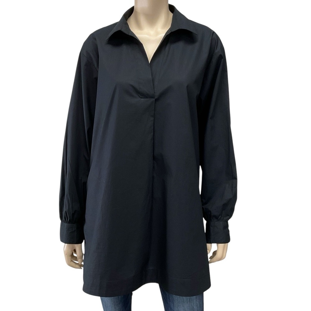 Velvet Heart Shirt‎ Women Medium Black Long Sleeve Popover V-Neck Collar Relaxed